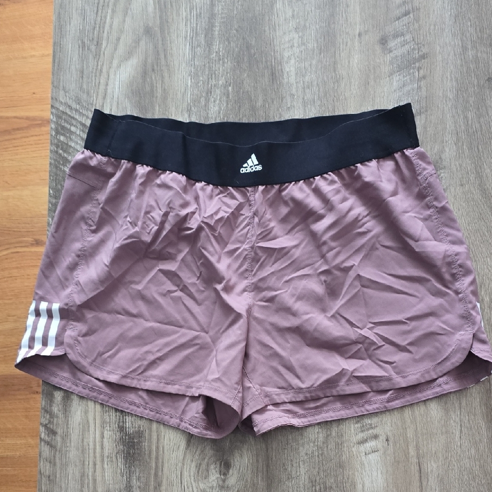 Adidas Women's Athletic Shorts in Mauve and Black